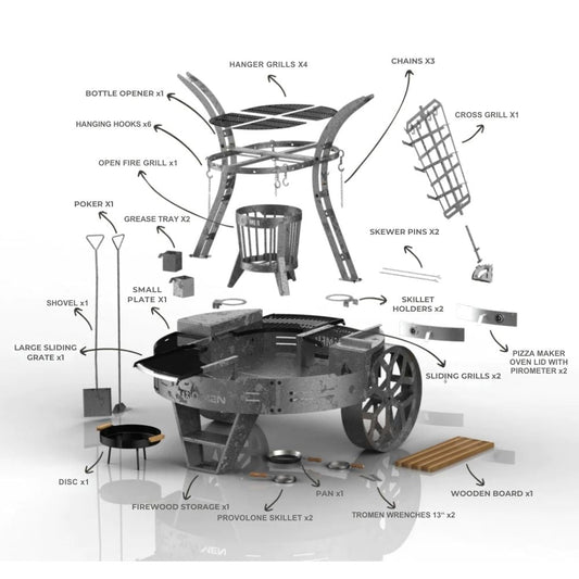 Tromen Hummer Firepit Open Fire Argentine Mega Grill with Oven