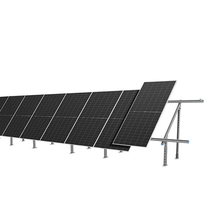 SunGoldPower Modular & Expandable Ground Mount Brackets for 2× 400W–590W Solar Panels | Heavy-Duty Adjustable