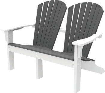 Seaside Casual Poly Adirondack Shellback Love Seat