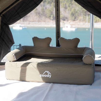 Coody Air Sofa Forest Green - Inflatable Camping Couch with Built-In Pump