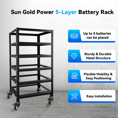 SunGoldPower 5-Layer Battery Rack for  3U Server Rack Battery