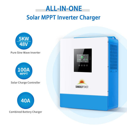 SunGoldPower 10000W 48V Solar Charger Inverter (2 Units Parallel)