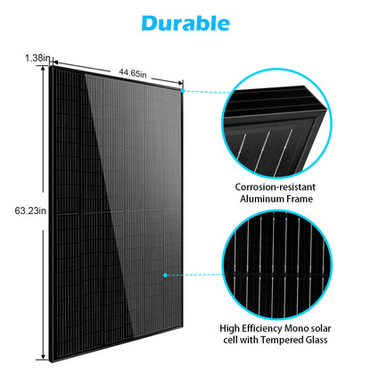 SunGoldPower 370W/ 415W/ 500W Mono Black PERC Solar Panel UL 61730 CEC Listed