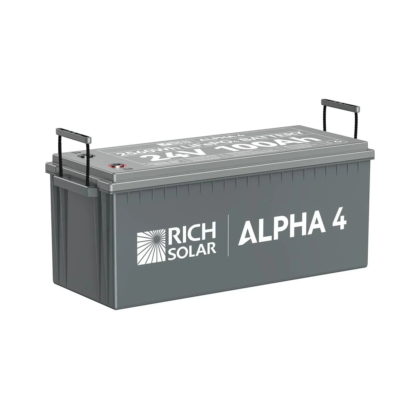 Rich Solar ALPHA 4 | 24V 100Ah LiFePO4 Battery | Powerful 12V Lithium Battery for RVs, Trailers, Vans, Boats, Off-Grid | 5,000 Lifetime Cycles | Bluetooth and Internal Heat Technology