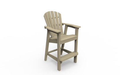 Seaside Casual Poly Adirondack Shellback Bar Chair