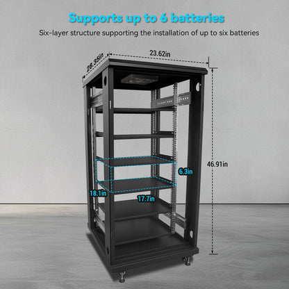SunGoldPower Enclosed Battery Cabinet 6 Slot with Bus Bar for SG48100P/ SGH48100T