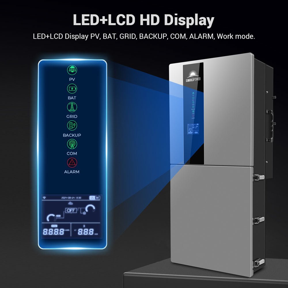 SunGoldPower 11.4KW 48V Split Phase Hybrid Solar Inverter | Whole Home Backup (200A) | SGN-11K15PRO