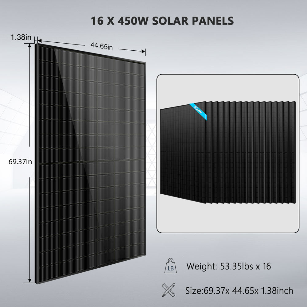 SunGoldPower Hybrid Solar Kit 11.4KW 48V Split Phase 20.48KWH/51.2KWH Lithium Battery 450 Watt Solar Panel (Optional) SGH-11N2E/ SGH-11N5E