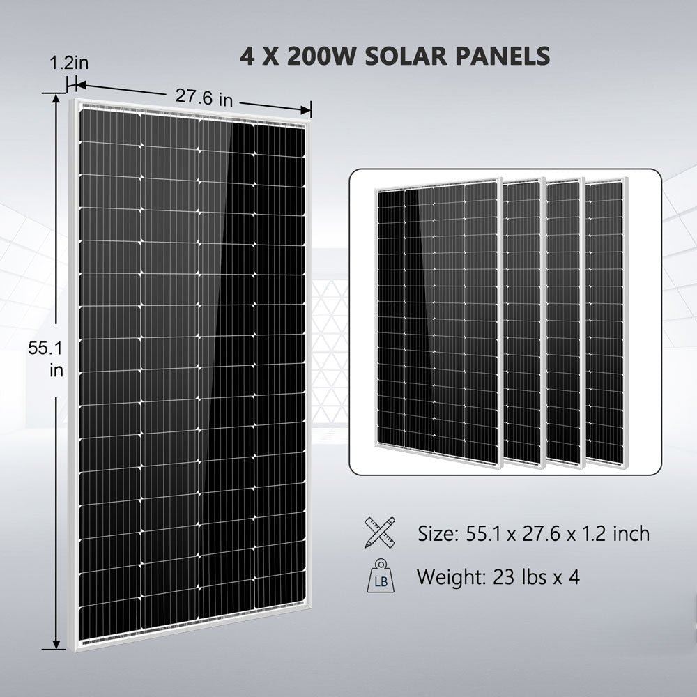 SunGoldPower Solar Kit 3000W 24V Inverter 120V output Lithium Battery 800 Watt Solar Panel SGKT-3PRO