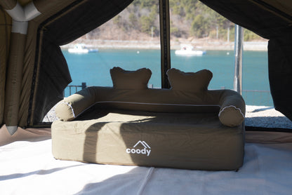 Coody Air Sofa Forest Green - Inflatable Camping Couch with Built-In Pump