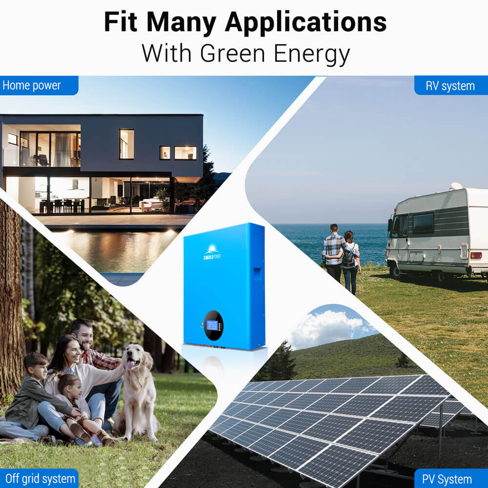 SunGoldPower 4 X 5.12KWH Powerwall LiFePO4 Lithium Battery SG48100M UL1973