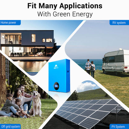 SunGoldPower 4 X 5.12KWH Powerwall LiFePO4 Lithium Battery SG48100M UL1973