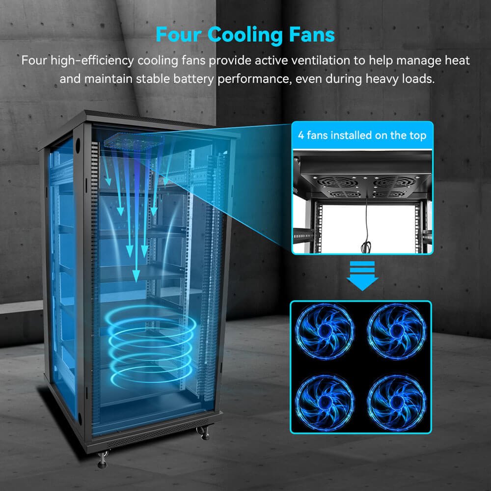 SunGoldPower Enclosed Battery Cabinet 6 Slot with Bus Bar for SG48100P/ SGH48100T
