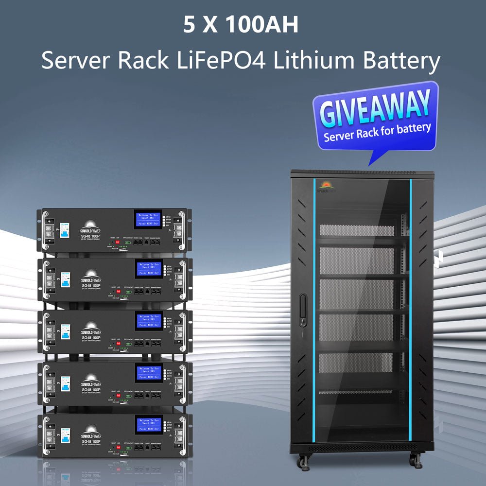 SunGoldPower Off-Grid Solar Kit 13000W 48VDC 120V/240V LifePo4 20.48KWH Lithium Battery 14 X 415 Watts Solar Panels SGR-13KM