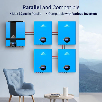 SunGoldPower 4 X 5.12KWH Powerwall LiFePO4 Lithium Battery SG48100M UL1973