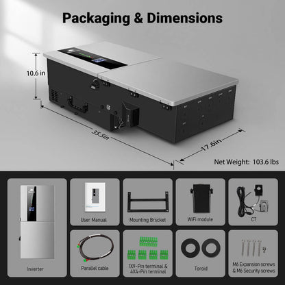 SunGoldPower 11.4KW 48V Split Phase Hybrid Solar Inverter | Whole Home Backup (200A) | SGN-11K15PRO