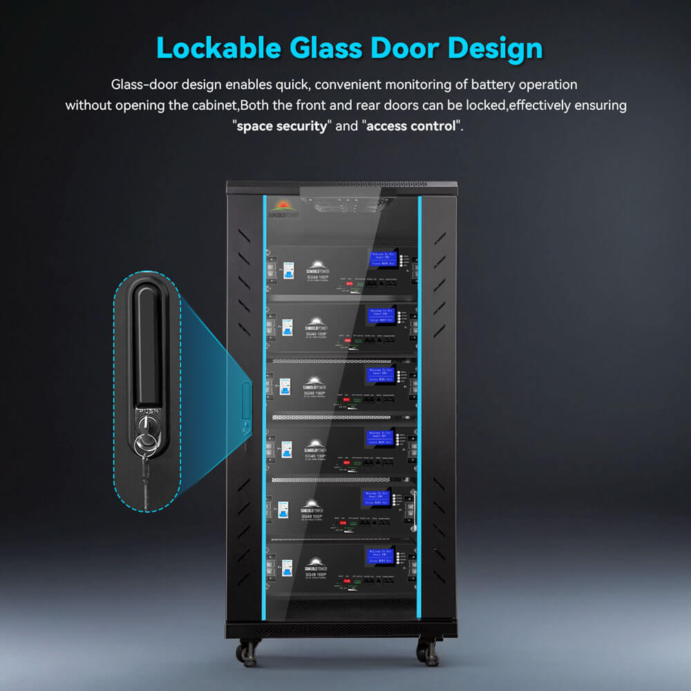 SunGoldPower Enclosed Battery Cabinet 6 Slot with Bus Bar for SG48100P/ SGH48100T