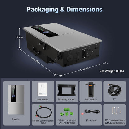 SunGoldPower 11.4KW Hybrid Inverter 48V Split Phase SGN11.4KHB-48