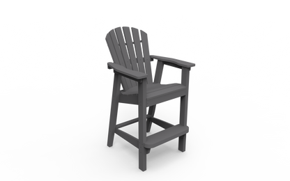 Seaside Casual Poly Adirondack Shellback Bar Chair