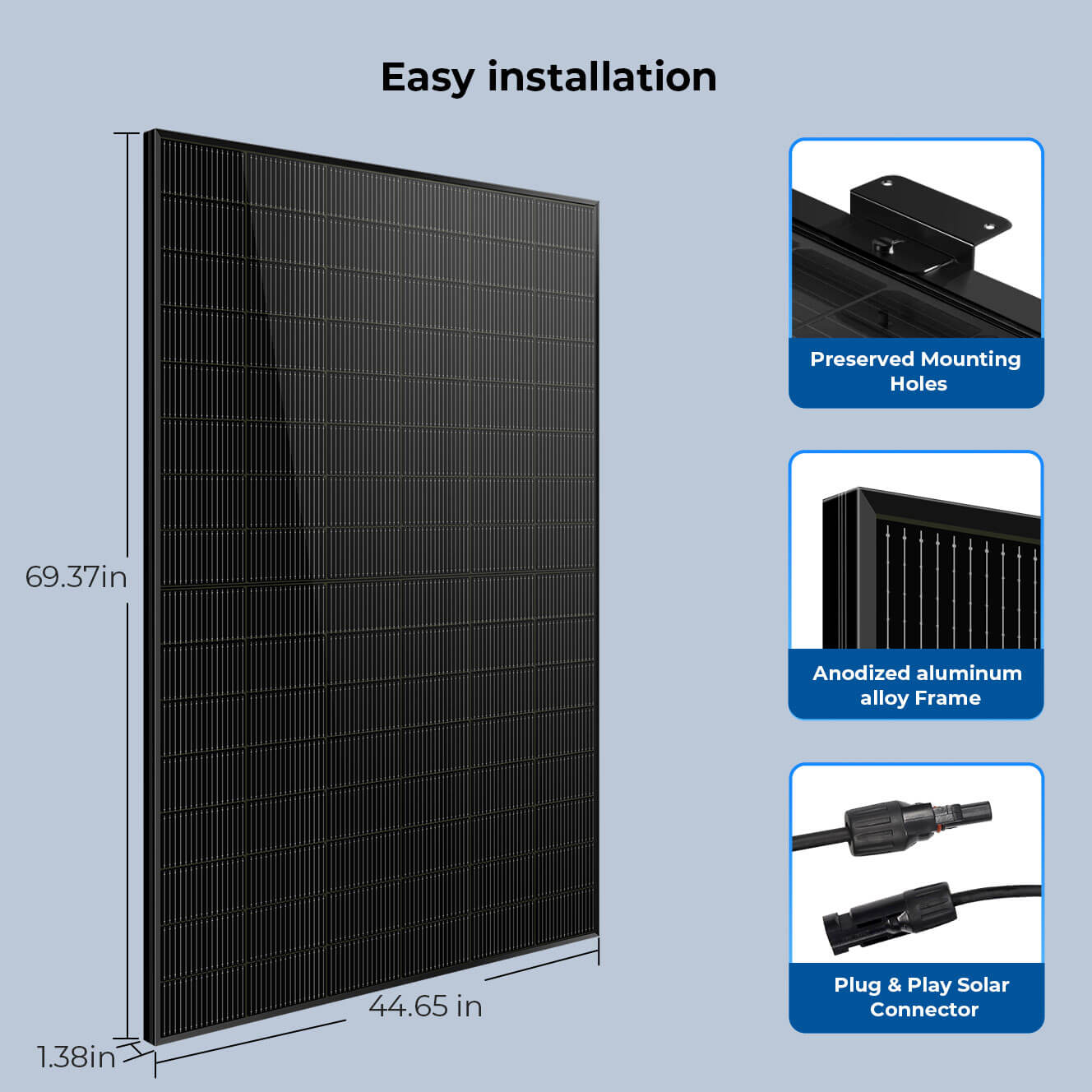 SunGoldPower 450 Watt Bifacial N-Type Monocrystalline Solar Panel SGN-450-BDG5 (32 PANELS) UL61730