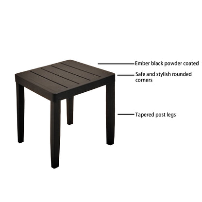 PolyTEAK 3-Piece Modern Patio Chaise Lounge Set with Plush Cushions, and Adjustable Backrests with Table