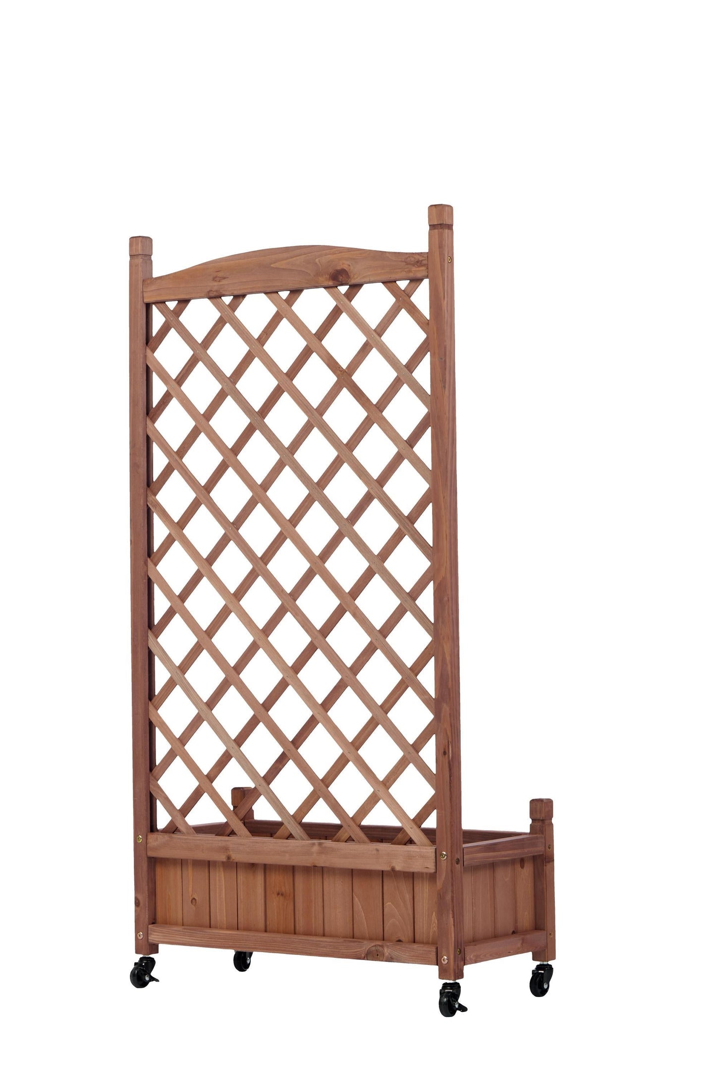 PolyTEAK 2-Pack Raised Garden Beds with Trellis, Outdoor Wooden Plant Box, and Plant Stand - Perfect for Vines and Flowers