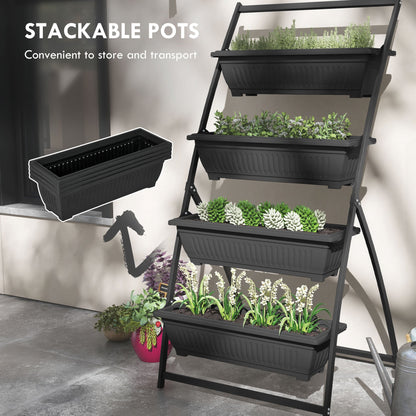 PolyTEAK 4-Tier Vertical Garden Planter Ideal for Small Patios, Balconies and Decks - Grow More Vegetables, Flowers & Herbs