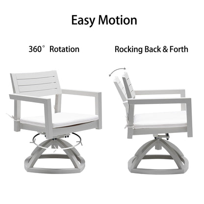 PolyTEAK Aluminum Outdoor Patio Swivel Rockers with Plush Cushions (Set of 2)