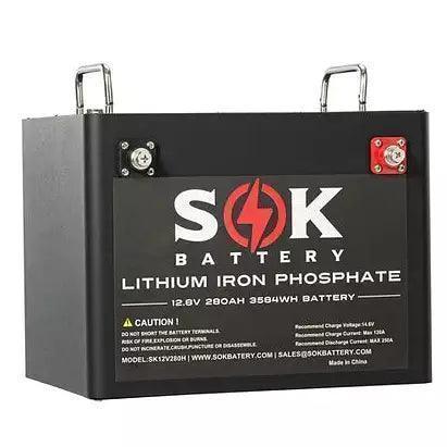 SOK Battery 12V 280Ah Lithium Battery with Built-in heater & Bluetooth