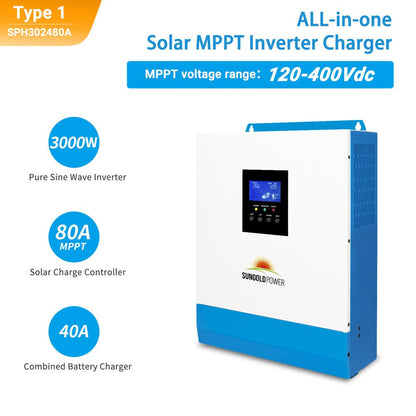 SunGoldPower 3000W 24V Solar Inverter Charger