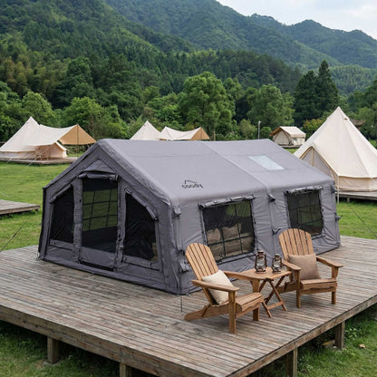 Coody Familia AirTent 17.2 Gray Inflatable Tent House for Camping (2-10 Person)