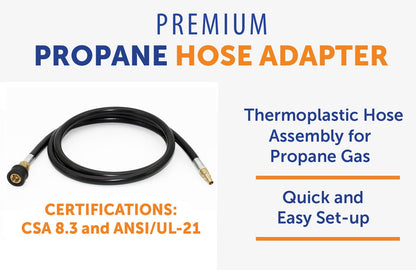 Flame King RV, Van, Trailer, Dual Quick Connect Hose, LP Gas Only, 72 Inch, 1/4 Inch