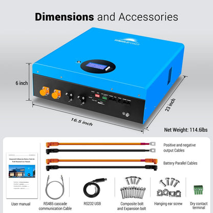 SunGoldPower 2 X 5.12KWH Powerwall LiFePO4 Lithium Battery SG48100M UL1973