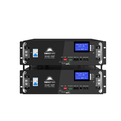 SunGoldPower 2 X 48V 100AH Server Rack LiFePO4 Lithium  Battery SG48100P UL1973 UL9540A