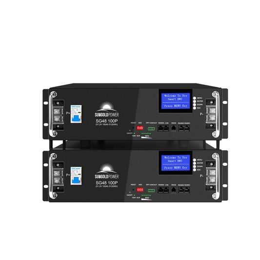 SunGoldPower 2 X 48V 100AH Server Rack LiFePO4 Lithium  Battery SG48100P UL1973 UL9540A