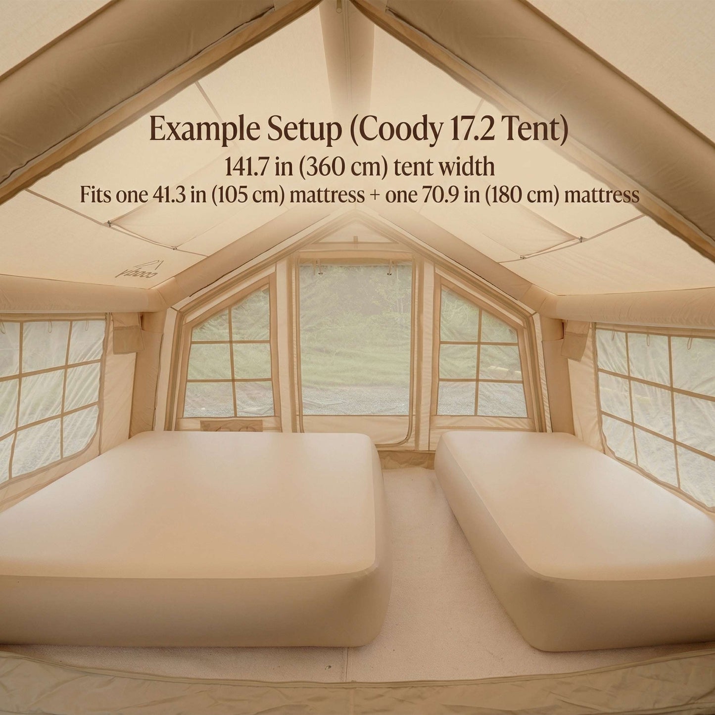 Coody Coreo Air Mattress King (180 × 200 × 35 cm) – Structured Air Block Inflatable Bed, Compact Pack Design