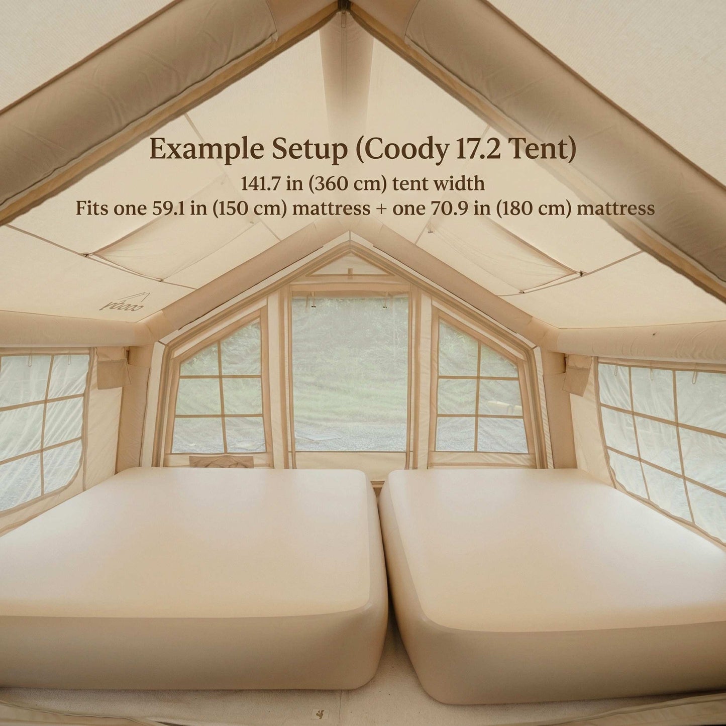 Coody Coreo Air Mattress King (180 × 200 × 35 cm) – Structured Air Block Inflatable Bed, Compact Pack Design