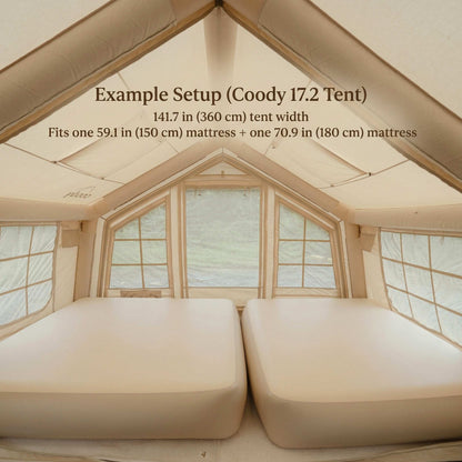 Coody Coreo Air Mattress King (180 × 200 × 35 cm) – Structured Air Block Inflatable Bed, Compact Pack Design