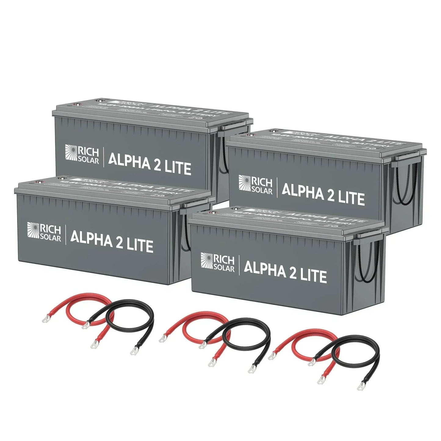 Rich Solar - 800Ah 12V LiFePO4 Off-Grid Battery Kit | 10.2kWh Deep Cycle Lithium Battery Bank | 4 X ALPHA 2 LITE in Parallel