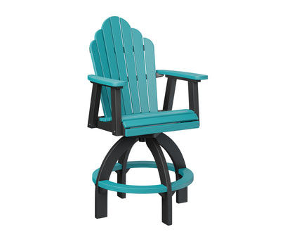 Berlin Gardens Cozi Back Poly Adirondack Swivel Bar Height Chair