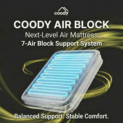 Coody Air Mattress Beige Queen (197×150×35 cm) – Premium Air Bed with Built-in Pump