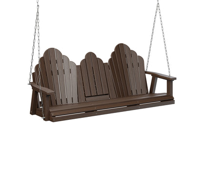 Berlin Gardens Cozi Back Poly Adirondack Three Seat Swing w/Console (stainless chains)