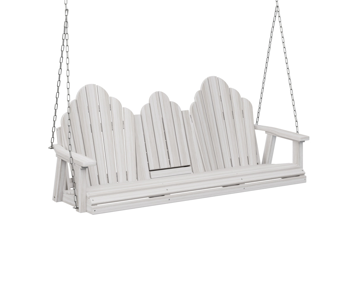 Berlin Gardens Cozi Back Poly Adirondack Three Seat Swing w/Console (stainless chains)