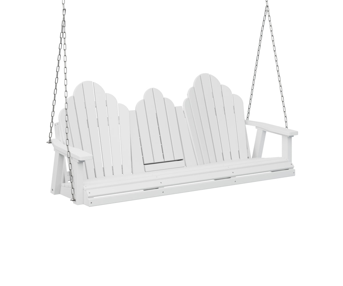 Berlin Gardens Cozi Back Poly Adirondack Three Seat Swing w/Console (stainless chains)