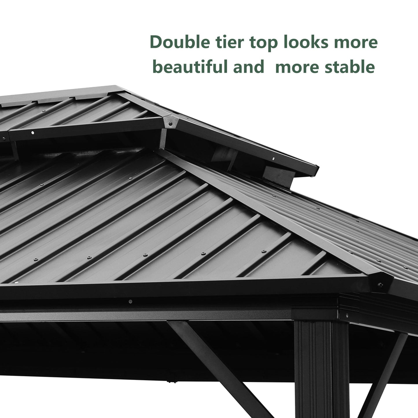 Ainfox 12x16Ft Patio Gazebo Outdoor Canopy with Mosquito with 2200lbs weight capacity of snow
