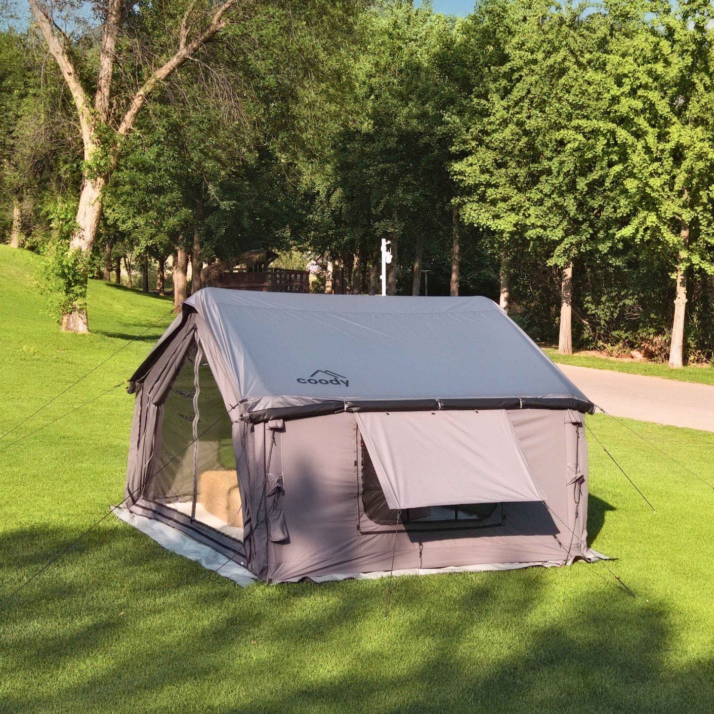 Coody 10.0 Gray Inflatable Tent House for Camping (2-4 Person)