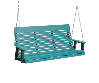 Berlin Gardens Casual Back Poly Three Seat Swing (zinc chains)