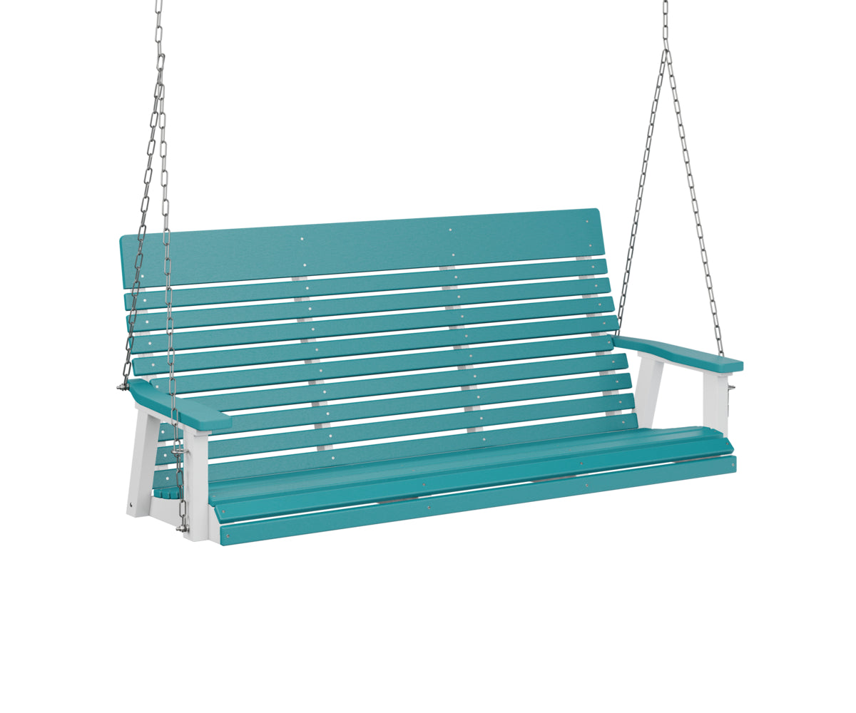 Berlin Gardens Casual Back Poly Three Seat Swing (zinc chains)