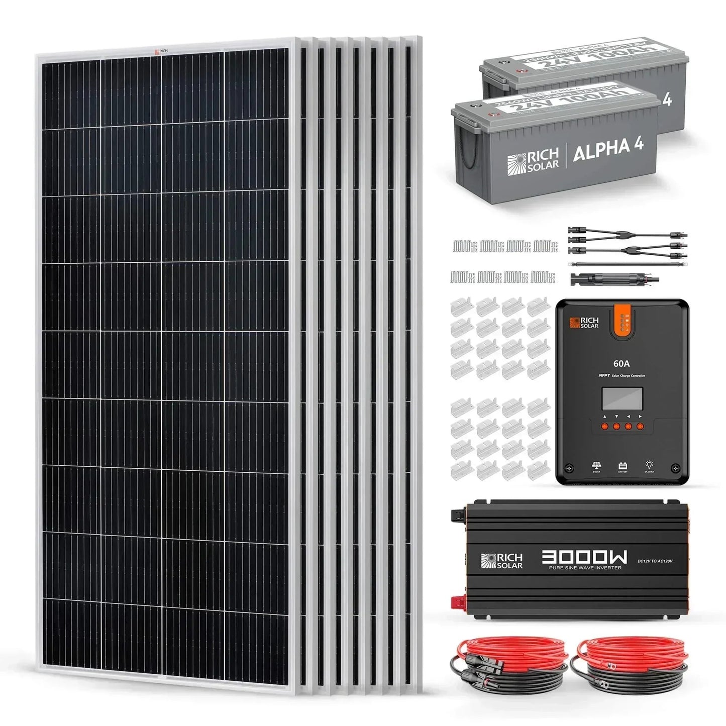 Rich Solar - 1600 Watt 24V Complete Solar Kit