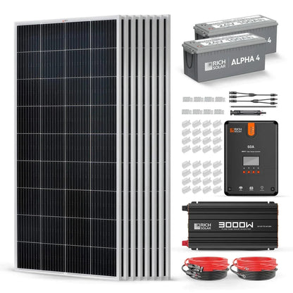 Rich Solar - 1600 Watt 24V Complete Solar Kit